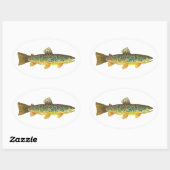 Brown Trout Vist Ovale Sticker (Vel)
