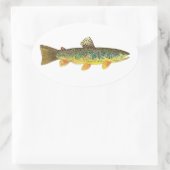 Brown Trout Vist Ovale Sticker (Tas)