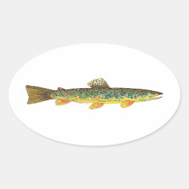 Brown Trout Vist Ovale Sticker