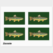Brown Trout Vist Rechthoekige Sticker (Vel)