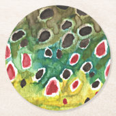 Brown Trout Vist Ronde Kartonnen Onderzetter (Voorkant)