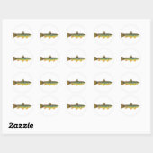 Brown Trout Vist Ronde Sticker (Vel)