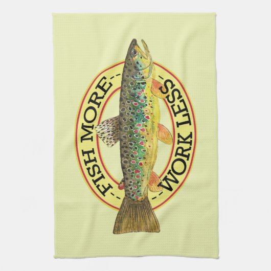 Brown Trout Vist Theedoek (Verticaal)