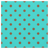 Brown Turquoise Spot Polka Dot Pattern Stof (Close Up)