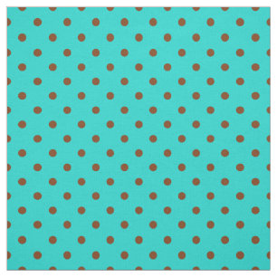 Brown Turquoise Spot Polka Dot Pattern Stof