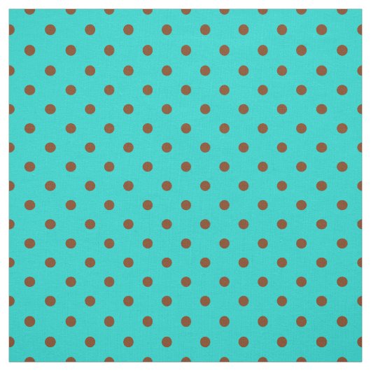Brown Turquoise Spot Polka Dot Pattern Stof (Swatch)