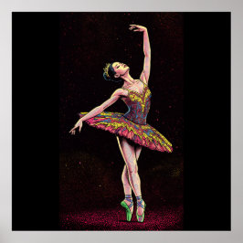 Brown Tutu Ballerina Puzzle - Stunning Dance Art Poster