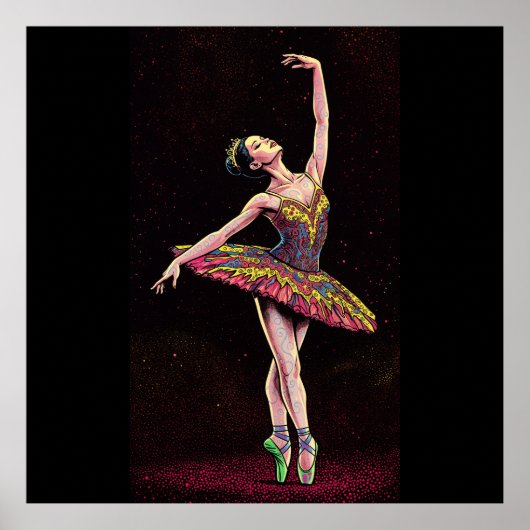 Brown Tutu Ballerina Puzzle - Stunning Dance Art Poster (Voorkant)