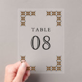 Brown Ukrainian Wedding Acrylic Table Number Acryl Uitnodigingen (Insitu (Draagbaar))