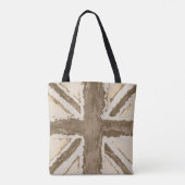 Brown Union Jack Vrouwen Accessoire Tote Bag (Achterkant)