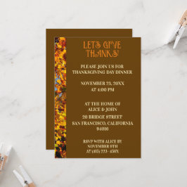 Brown verlaat Thanksgiving diner herfstfeest Kaart