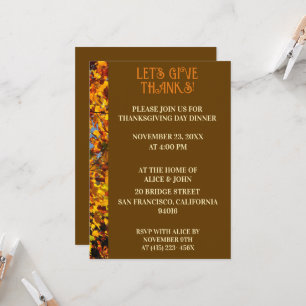 Brown verlaat Thanksgiving diner herfstfeest Kaart