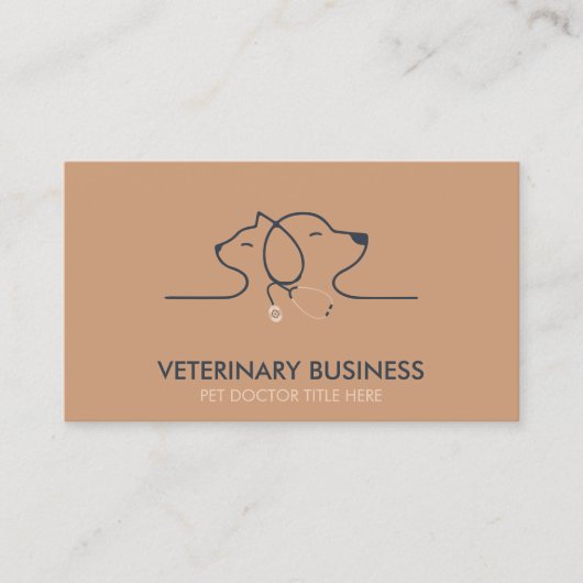 Brown Veterinary Paw Pet Doctor Animal Visitekaartje (Voorkant)