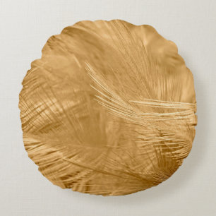 Brown vintage color trends chicken feather texture rond kussen