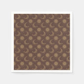Brown vintage moon ornamental pattern servet (Voorkant)