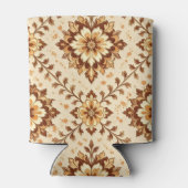 Brown vintage shabby pattern blikjeskoeler (Achterkant)