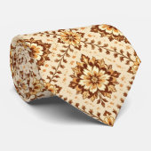 Brown vintage shabby pattern stropdas (Opgerold)