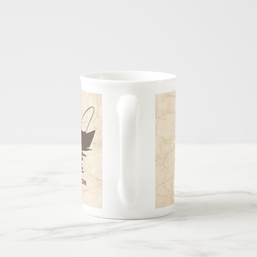 Brown Vist Lovers Personalized Bone China Mok (Achterkant)