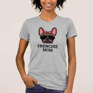 Brown Vrouw French Bulldog Frenchie Dog mama T-shirt