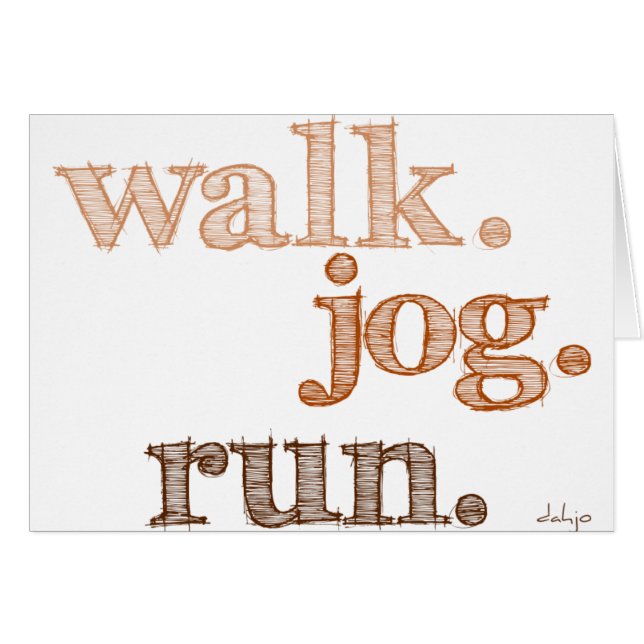 BROWN WALK JOG RUN (font SHADED) (Voorkant Horizontaal)