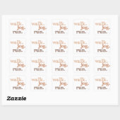 BROWN WALK JOG RUN (font SHADED) Vierkante Sticker (Vel)