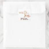 BROWN WALK JOG RUN (font SHADED) Vierkante Sticker (Tas)