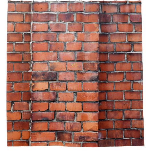 Brown wall brick douchegordijn (Voorkant)