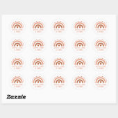 Brown Warn Rainbow Heart Spots  Business Card Ronde Sticker (Vel)