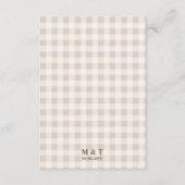 Brown Watercolor Hare On Beige Gingham Rustic Informatiekaartje (Achterkant)