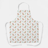 Brown Watercolor Rabbit And Greenery Cute Pattern Schort (Voorkant)