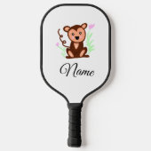 Brown waterverf Monkey Animal Naam tekst toevoegen Pickleball Paddle (Achterkant)