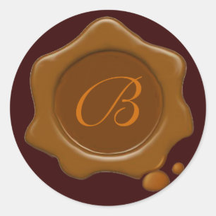 BROWN WAX SEAL Monogram Ronde Sticker