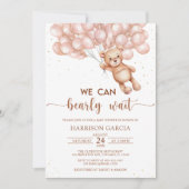 Brown we kunnen wachten tot Teddy Bear Baby shower Kaart (Voorkant)