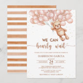 Brown we kunnen wachten tot Teddy Bear Baby shower Kaart (Voorkant / Achterkant)
