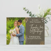 Brown Wedding Couple Foto: Dank je platte Kaart (Staand voorkant)