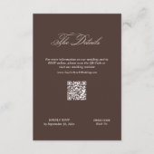 Brown Wedding Details Qr Code Informatiekaartje (Voorkant)