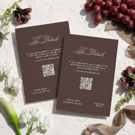 Brown Wedding Details Qr Code Informatiekaartje
