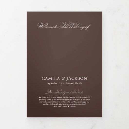 Brown Wedding  Drieluik Programma (Cover)