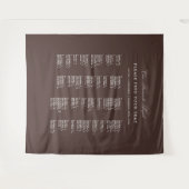 Brown Wedding Seating Chart Alphabetical Fabric Wandkleed (Voorkant (horizontaal))