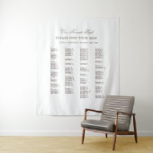 Brown Wedding Seating Chart Alphabetical Fabric Wandkleed (In situ)