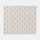 Brown white ethnic African traditional pattern Fleece Deken (Voorkant (Horizontaal))