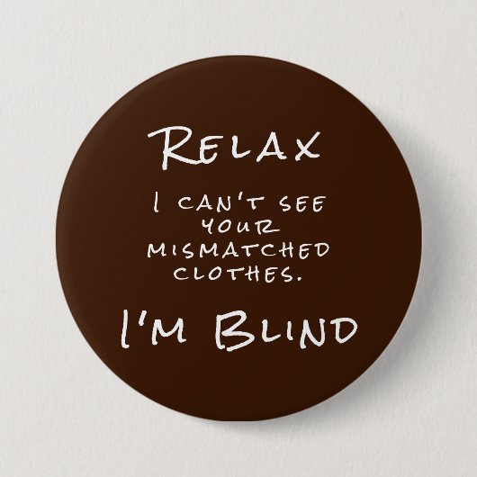 Brown White Eye Doctor Joke Button (Voorkant)