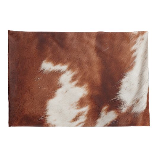 Brown White Faux Koeienhuid Kussensloop (Achterkant-Rechts)