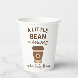 Brown & White Gender Neutral Coffee Baby shower Papieren Bekers