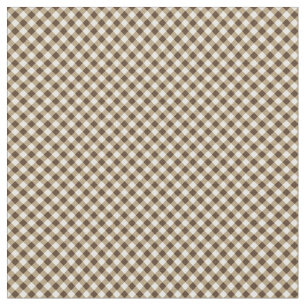 Brown White Gingham Stof
