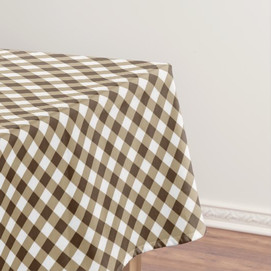 Brown White Gingham Tafelkleed (Voorbeeld)