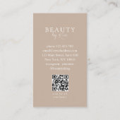 Brown & White Minimal Salon QR Code Loyalty Visitekaartje (Achterkant)