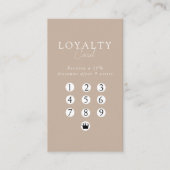 Brown & White Minimal Salon QR Code Loyalty Visitekaartje (Voorkant)