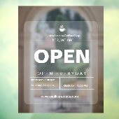 Brown & White Minimalist Cafe aangekondigd Raamsticker (Vel 3)