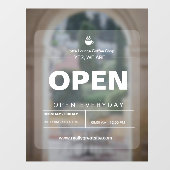 Brown & White Minimalist Cafe aangekondigd Raamsticker (Vel)